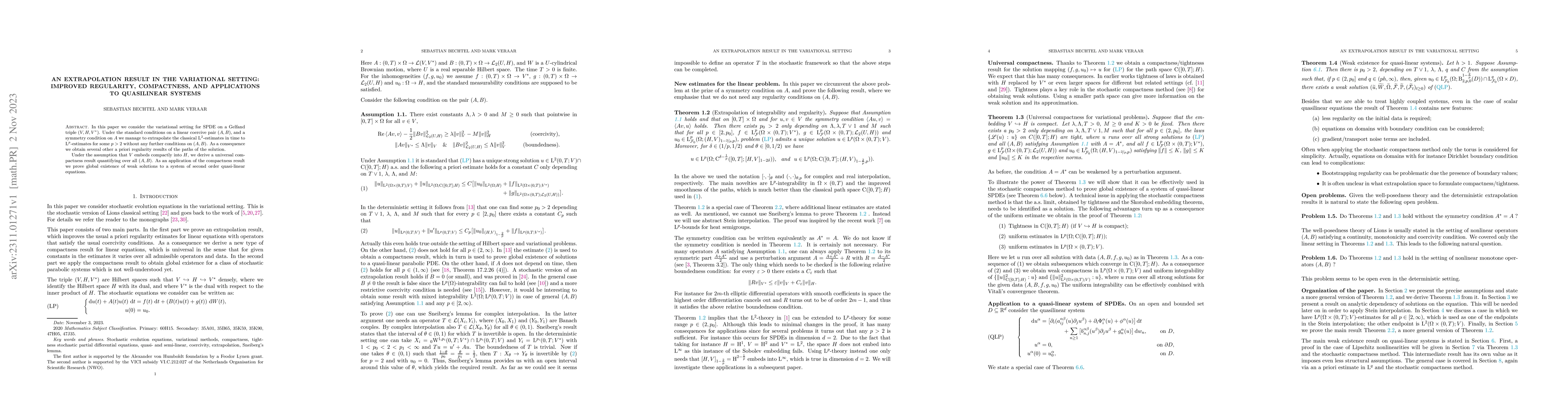 Thumbnail for An extrapolation result in the variational setting: improved regularity,
  compactness, and applications to quasilinear systems