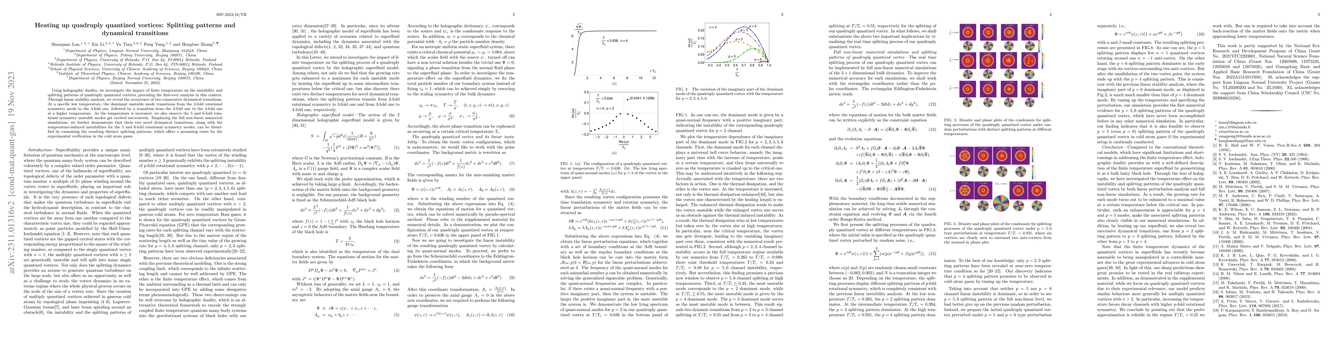 Thumbnail for Heating up quadruply quantized vortices: Splitting patterns and
  dynamical transitions