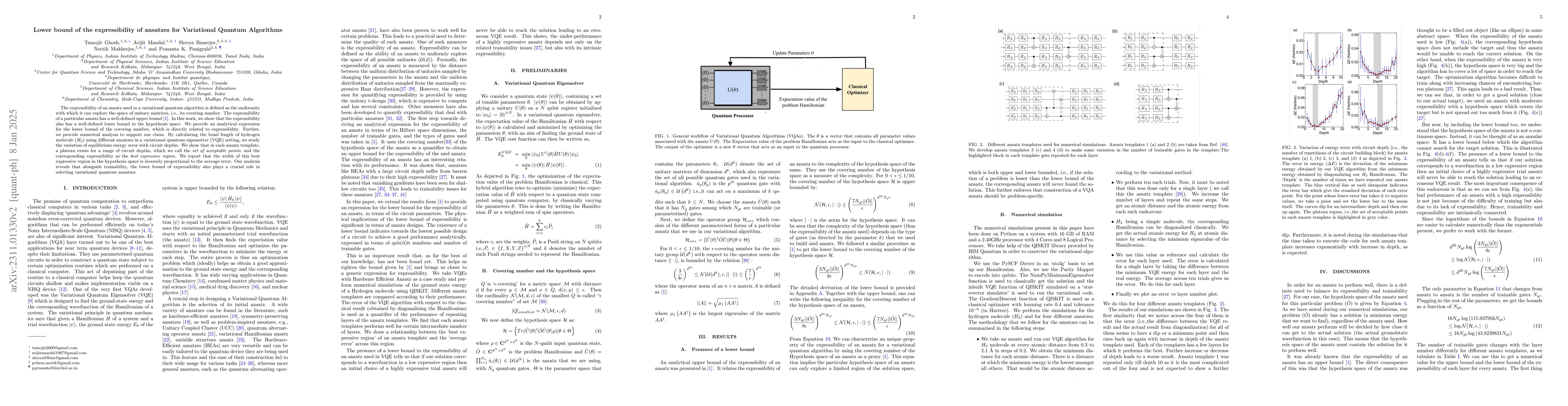 Thumbnail for Lower bound of the expressibility of ansatzes for Variational Quantum
  Algorithms