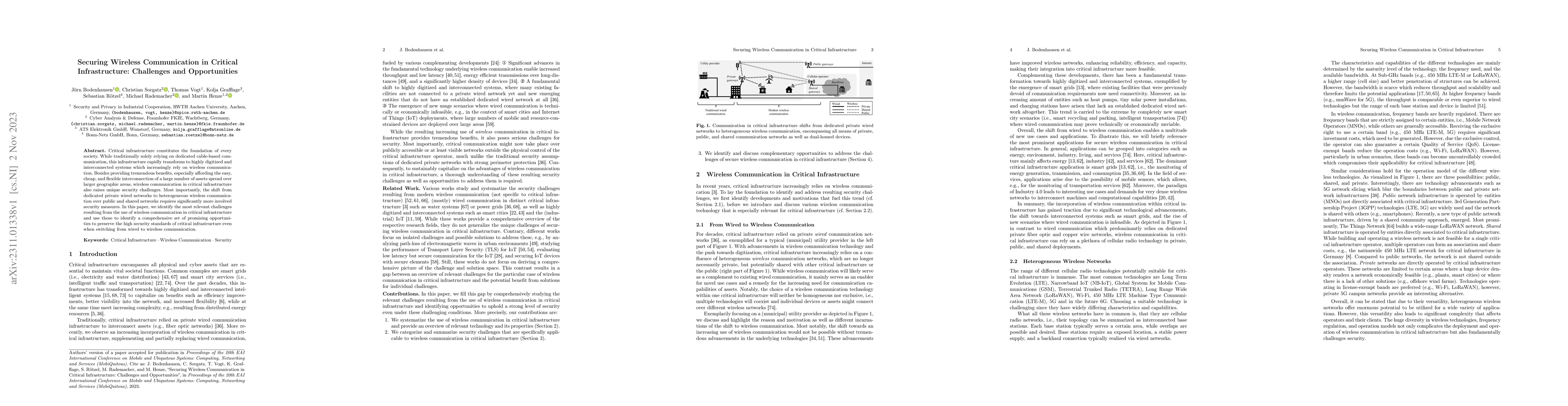 Thumbnail for Securing Wireless Communication in Critical Infrastructure: Challenges
  and Opportunities