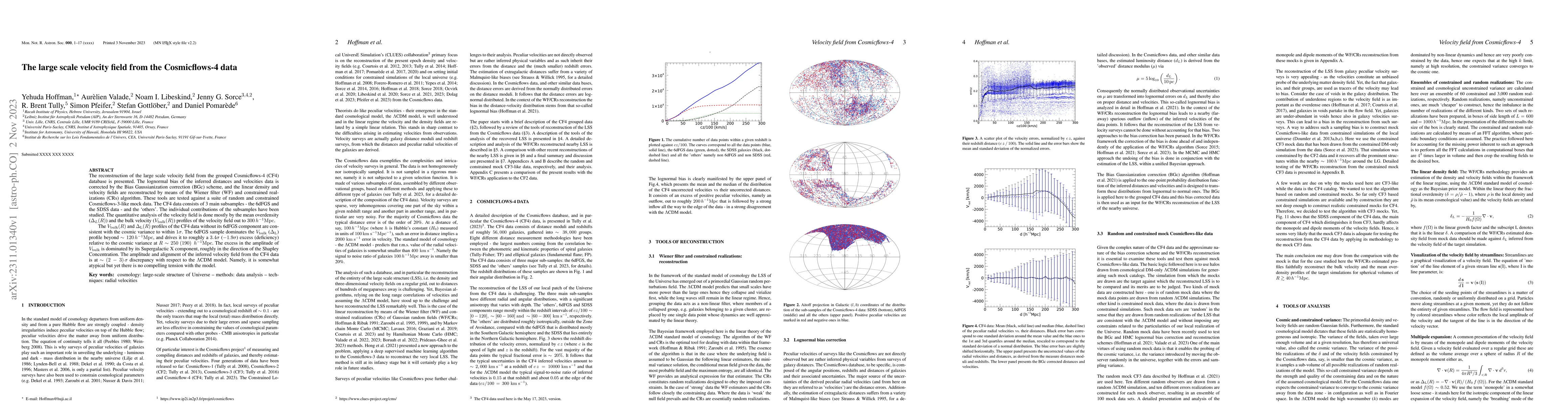 Thumbnail for The large scale velocity field from the Cosmicflows-4 data