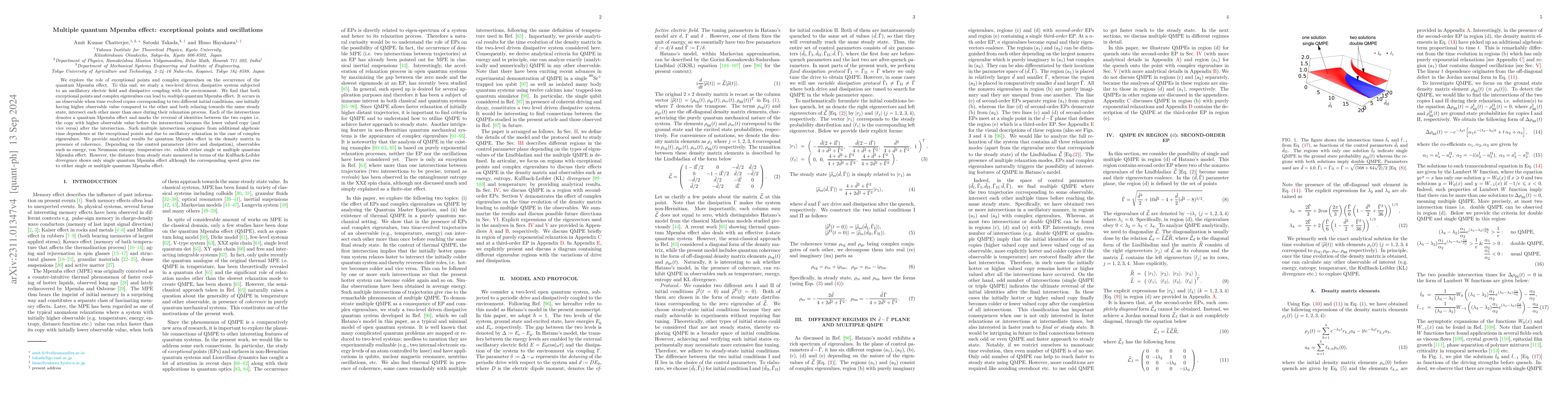 Thumbnail for Multiple quantum Mpemba effect: exceptional points and oscillations
