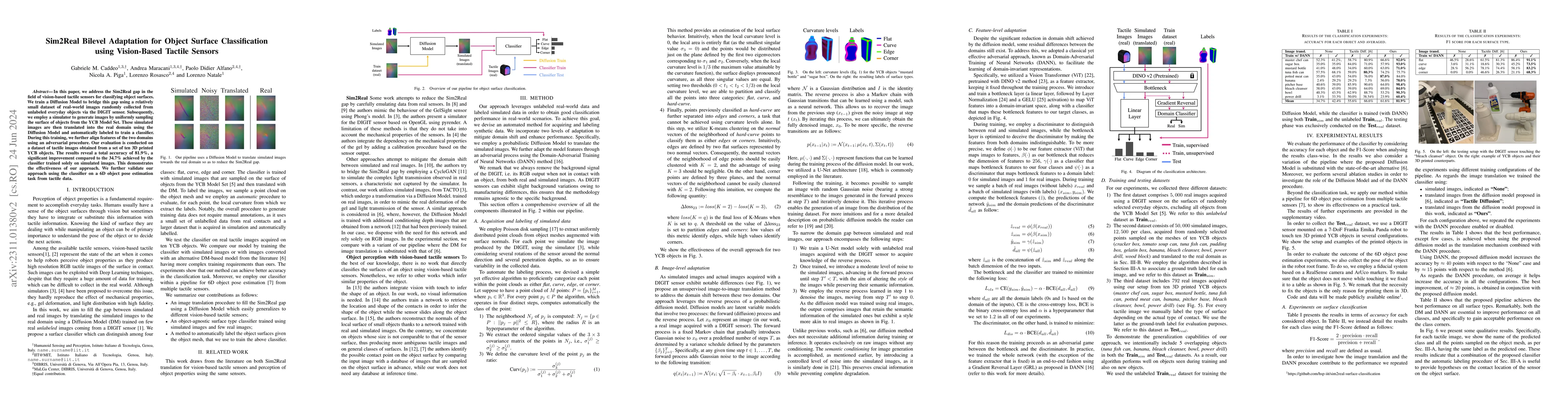 Thumbnail for Sim2Real Bilevel Adaptation for Object Surface Classification using
  Vision-Based Tactile Sensors
