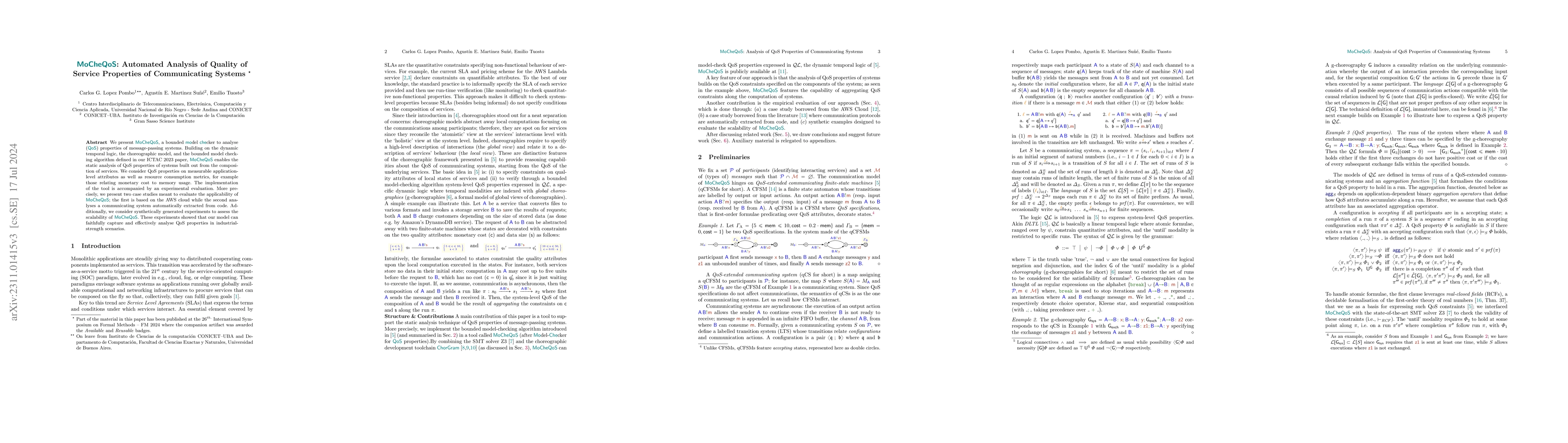 Thumbnail for MoCheQoS: Automated Analysis of Quality of Service Properties of
  Communicating Systems