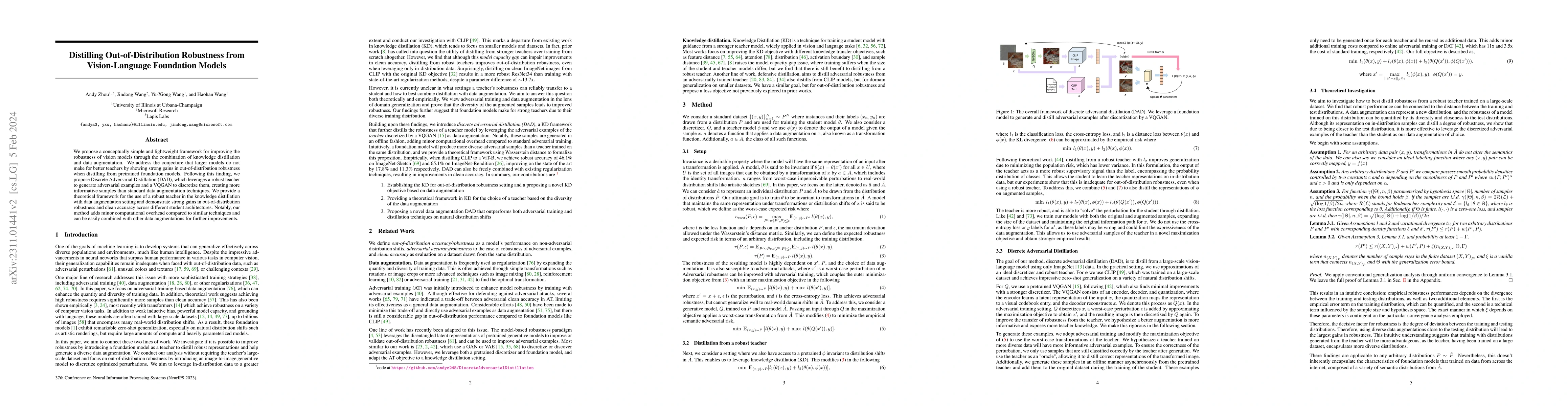 Thumbnail for Distilling Out-of-Distribution Robustness from Vision-Language
  Foundation Models