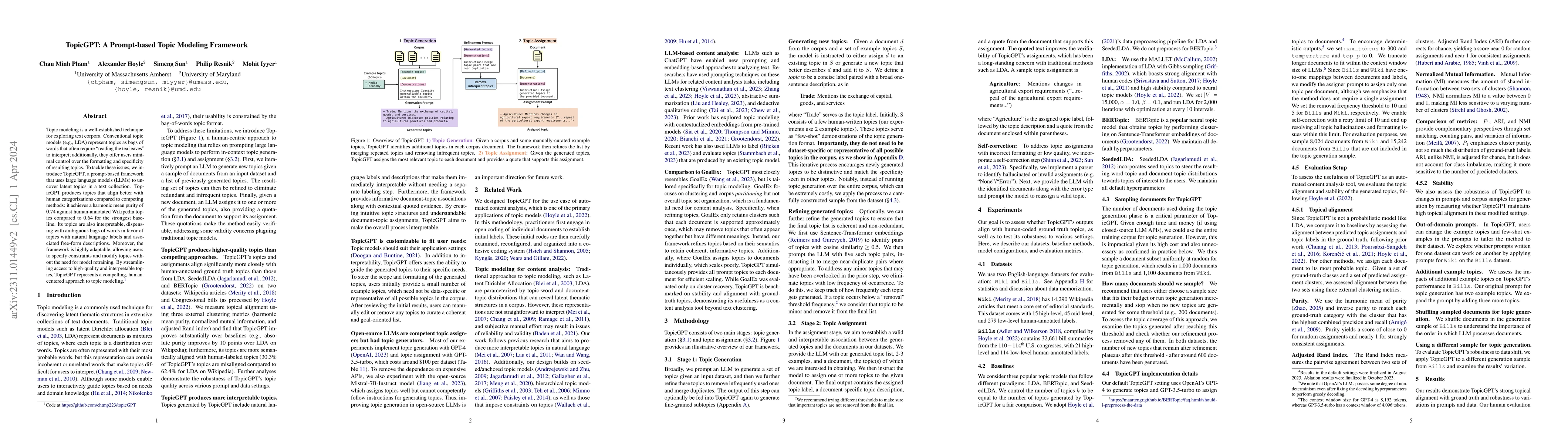 Thumbnail for TopicGPT: A Prompt-based Topic Modeling Framework