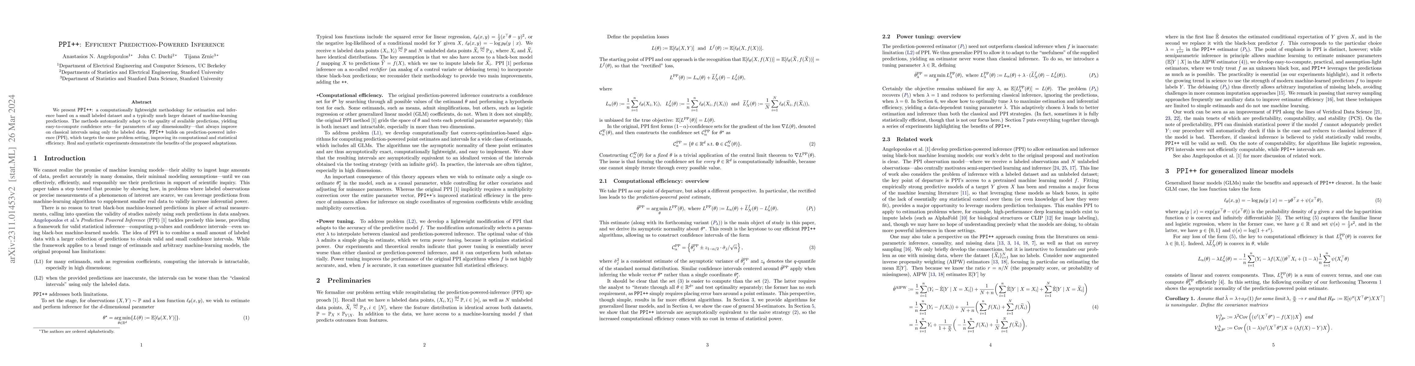 Thumbnail for PPI++: Efficient Prediction-Powered Inference