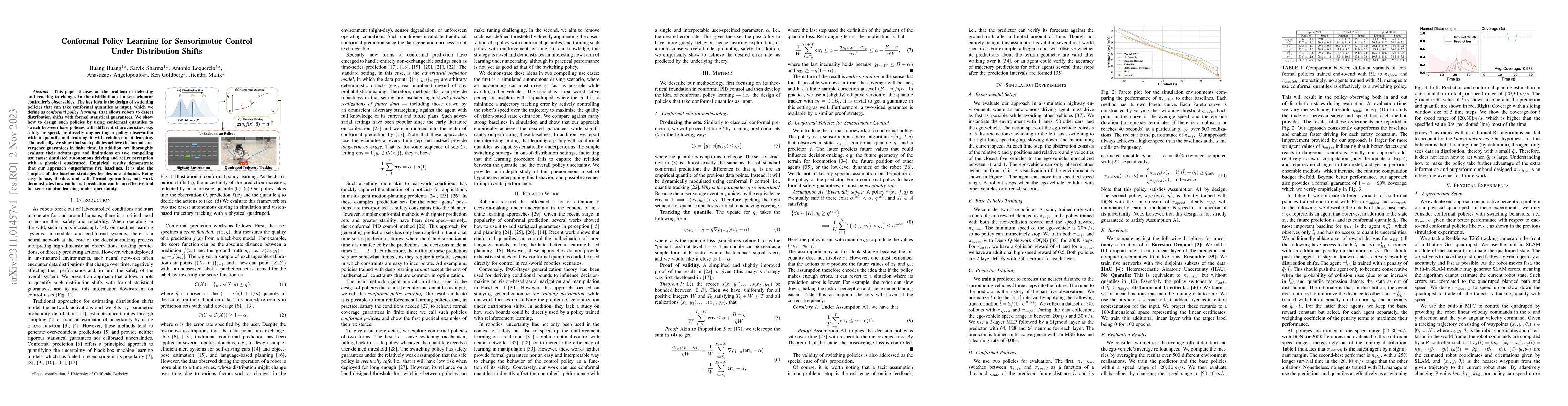 Thumbnail for Conformal Policy Learning for Sensorimotor Control Under Distribution
  Shifts