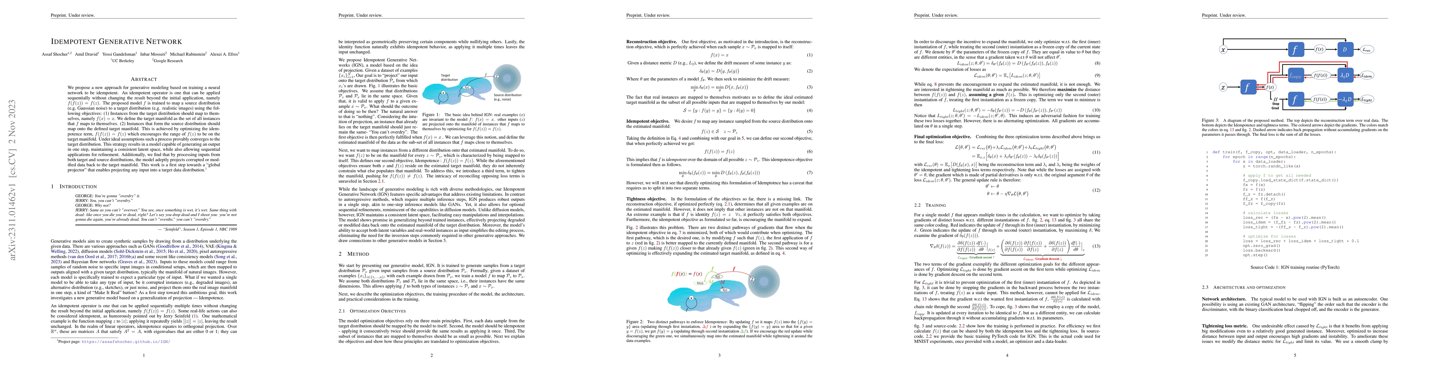 Thumbnail for Idempotent Generative Network
