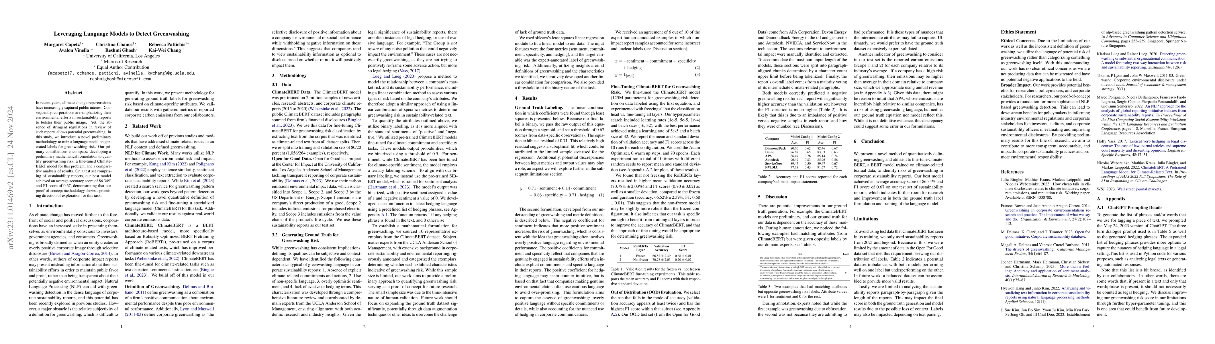 Thumbnail for Leveraging Language Models to Detect Greenwashing