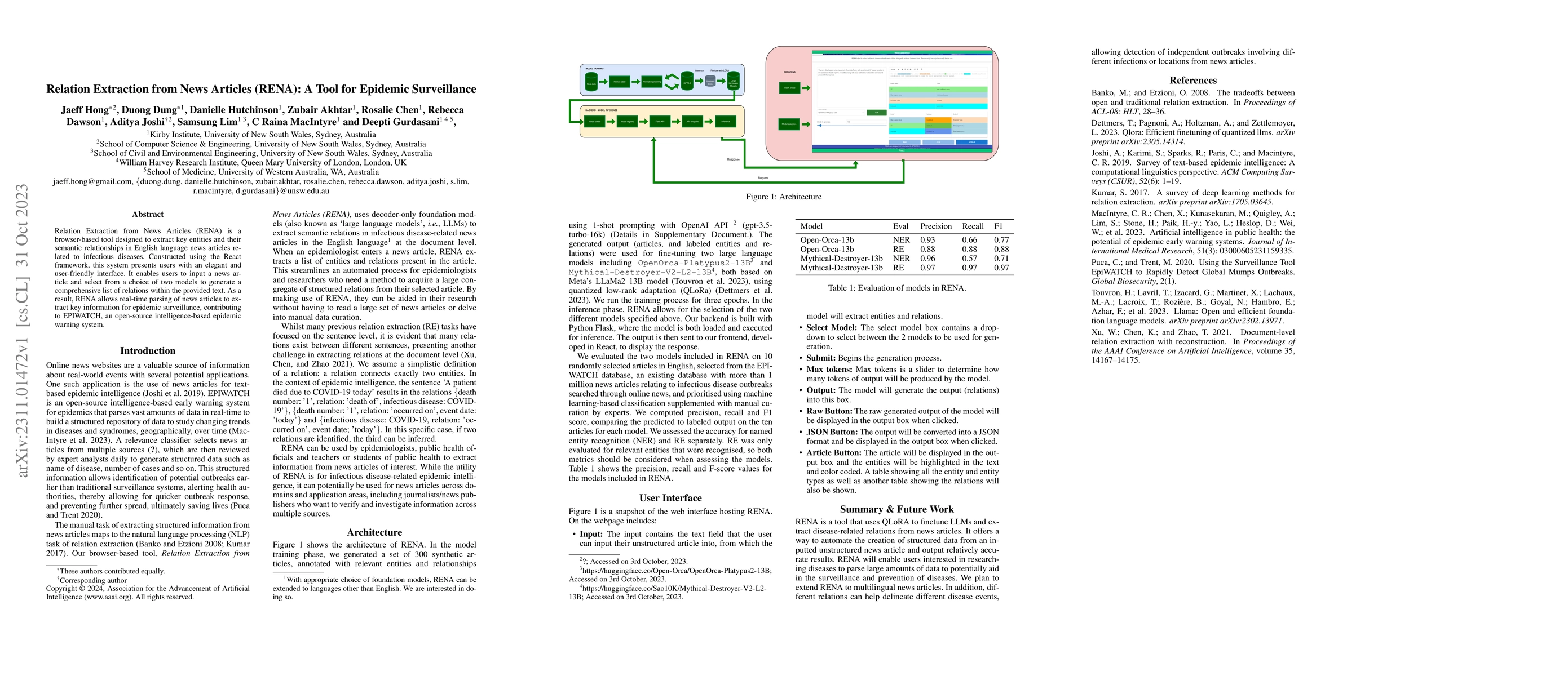 Thumbnail for Relation Extraction from News Articles (RENA): A Tool for Epidemic
  Surveillance