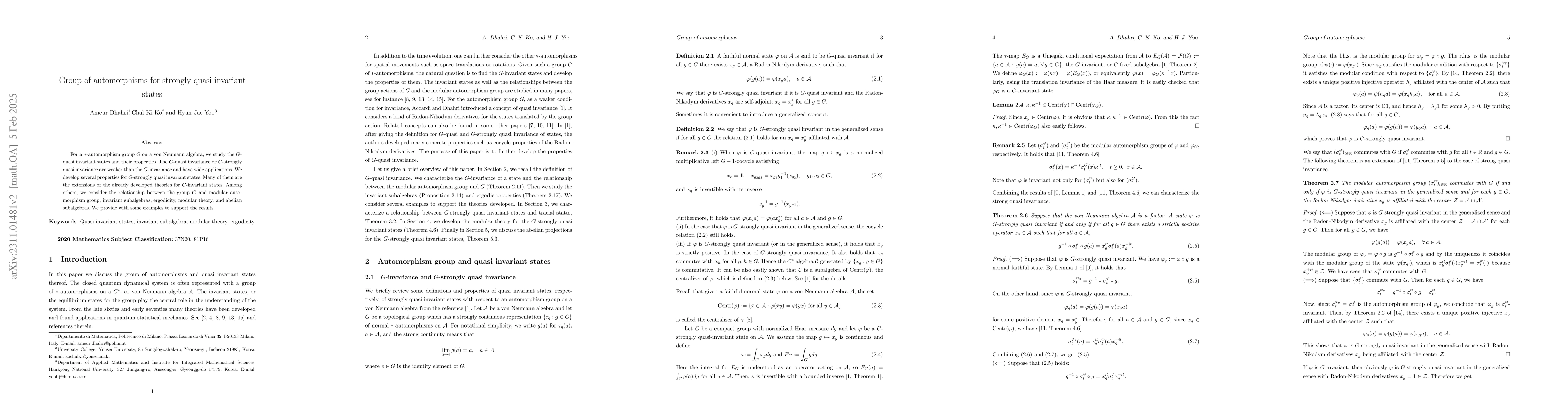 Thumbnail for Group of automorphisms for strongly quasi invariant states