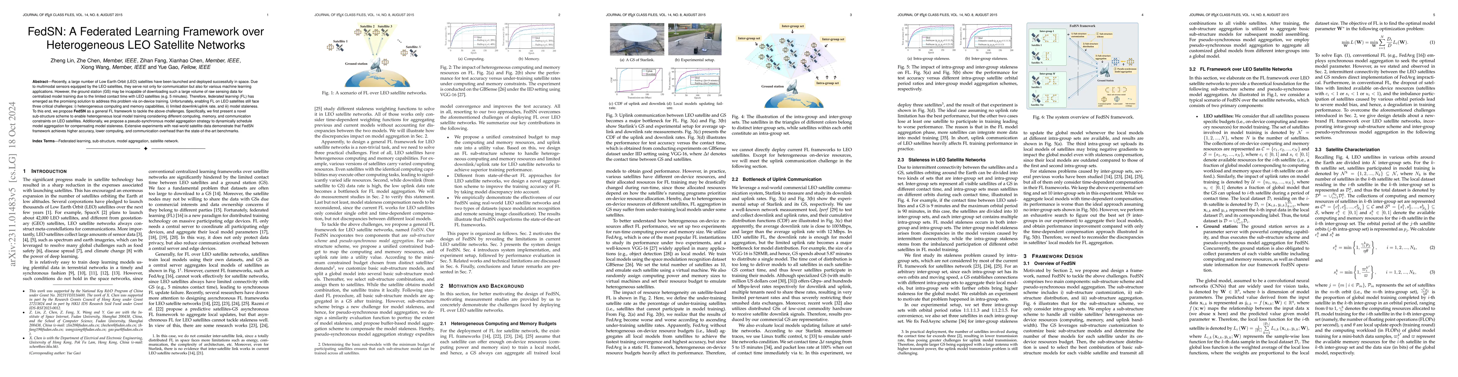 Thumbnail for FedSN: A Novel Federated Learning Framework over LEO Satellite Networks