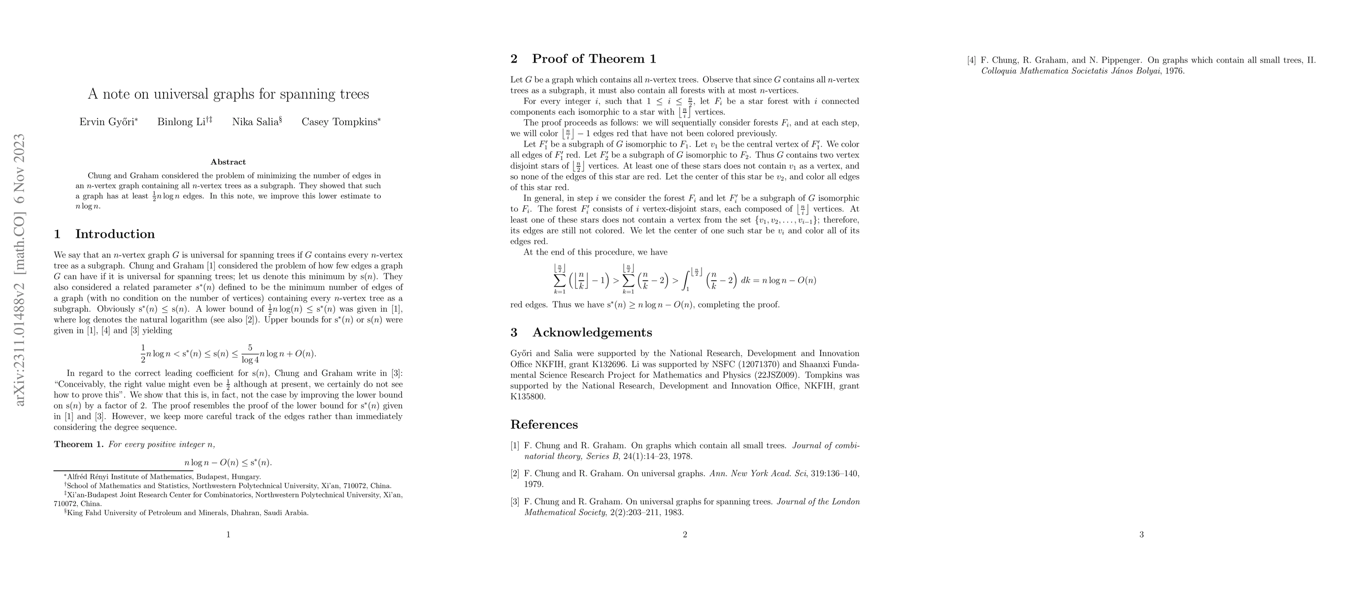 Thumbnail for A note on universal graphs for spanning trees