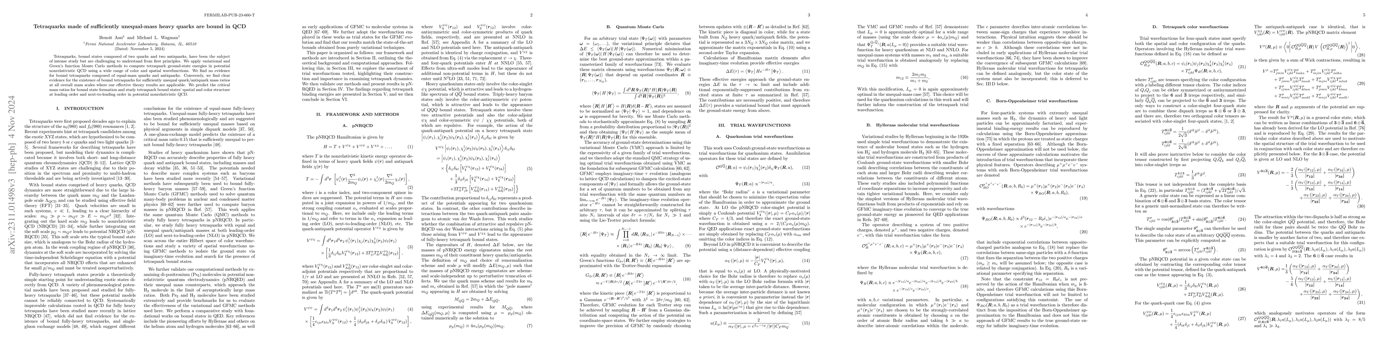Thumbnail for Tetraquarks made of sufficiently unequal-mass heavy quarks are bound in
  QCD