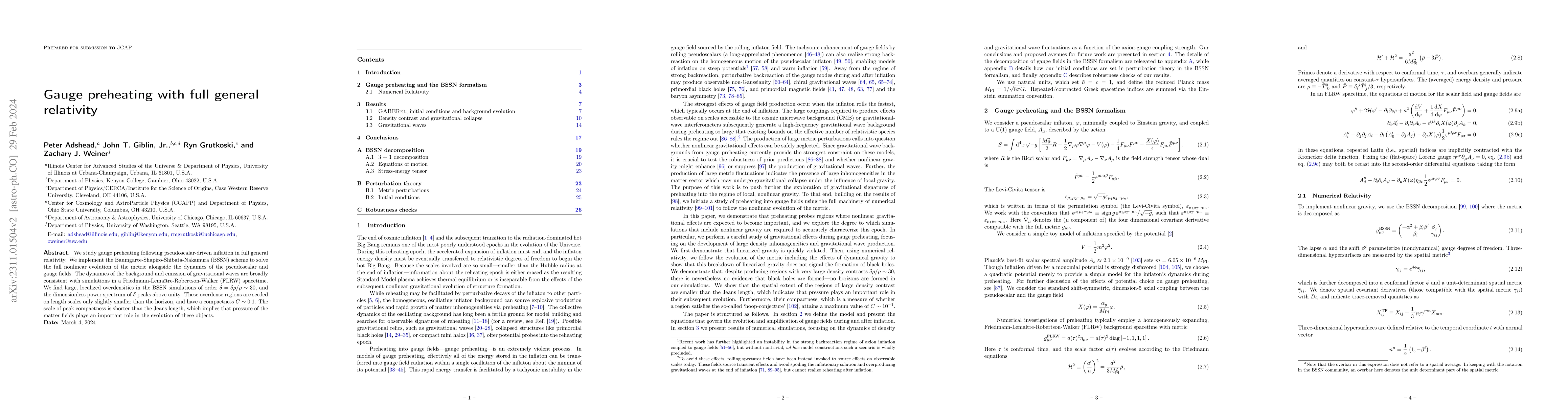 Thumbnail for Gauge preheating with full general relativity