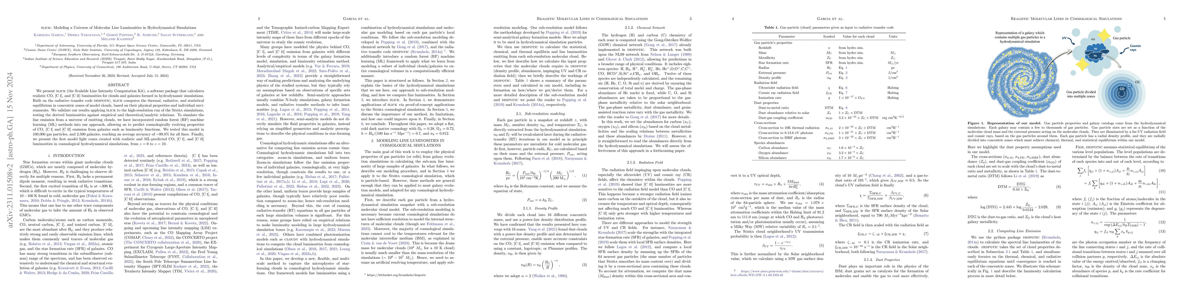 Thumbnail for $\texttt{slick}$: Modeling a Universe of Molecular Line Luminosities in
  Hydrodynamical Simulations