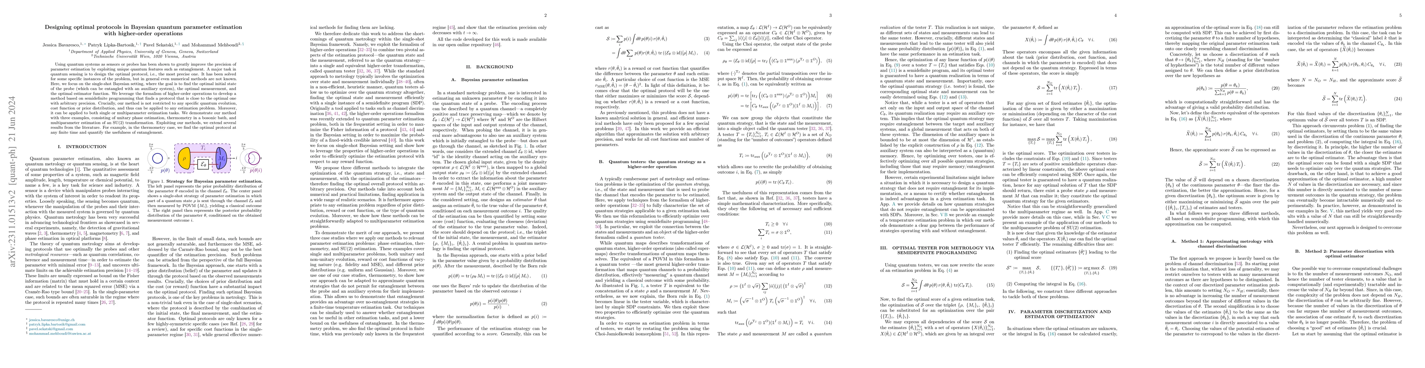 Thumbnail for Designing optimal protocols in Bayesian quantum parameter estimation
  with higher-order operations