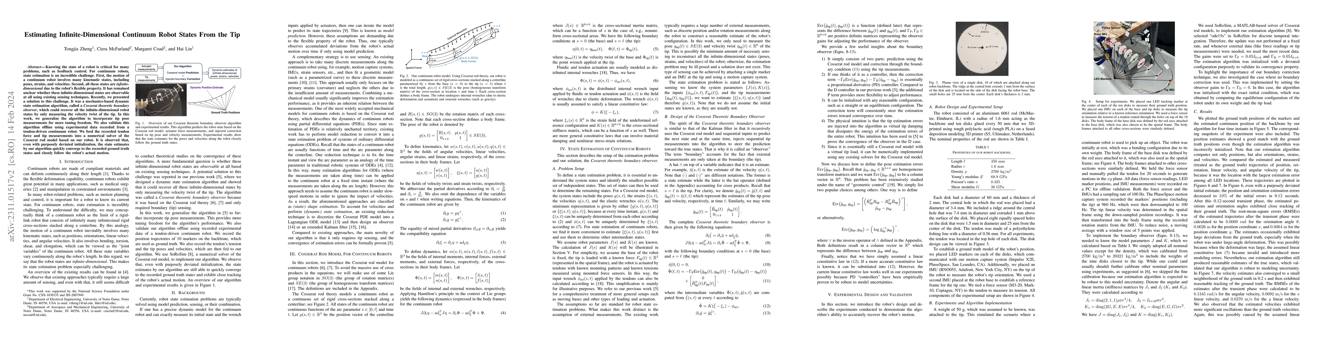 Thumbnail for Estimating Infinite-Dimensional Continuum Robot States From the Tip