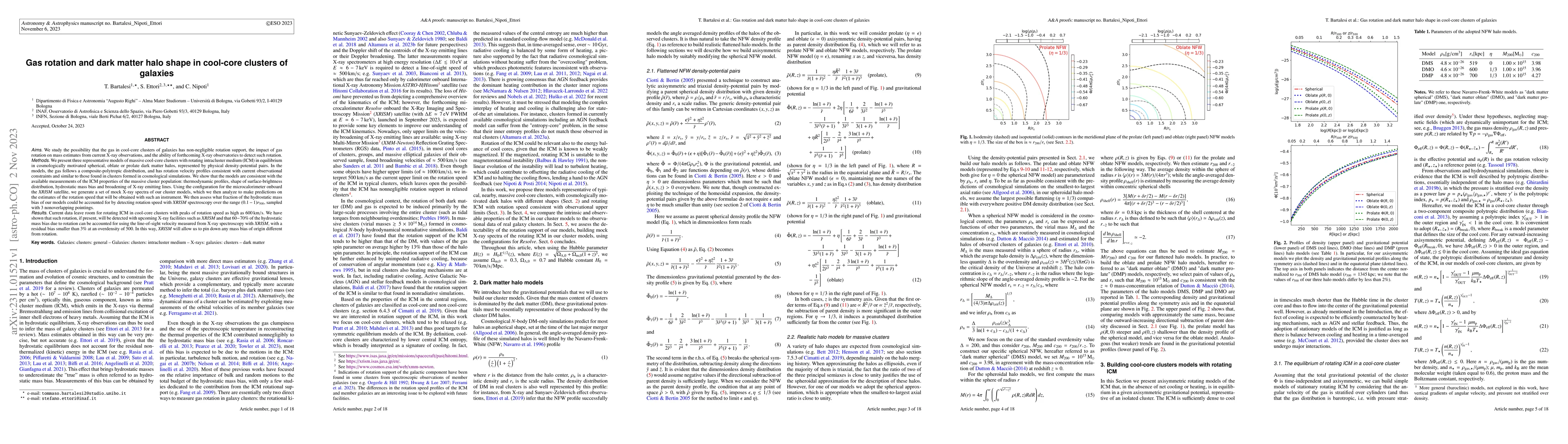 Thumbnail for Gas rotation and dark matter halo shape in cool-core clusters of
  galaxies