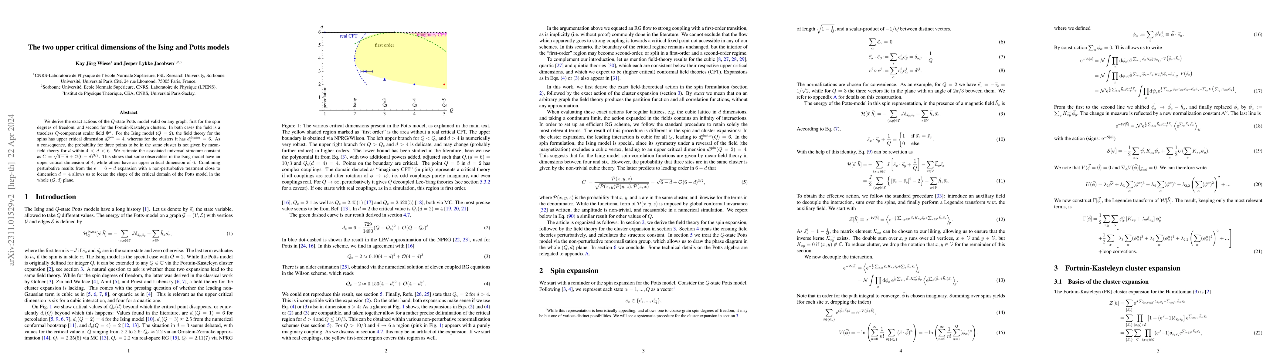 Thumbnail for The two upper critical dimensions of the Ising and Potts models