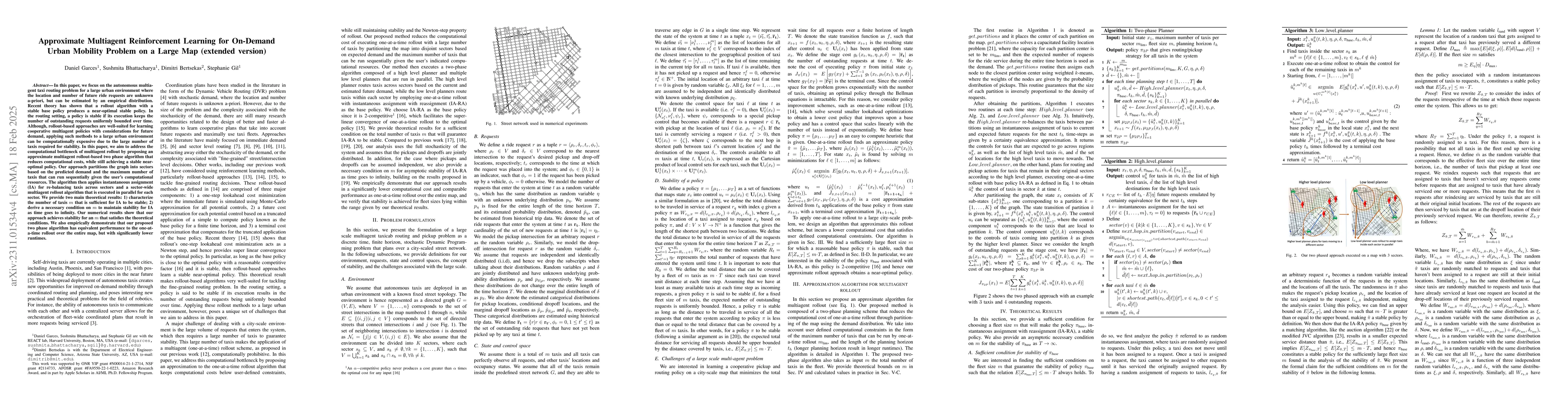 Thumbnail for Approximate Multiagent Reinforcement Learning for On-Demand Urban
  Mobility Problem on a Large Map (extended version)