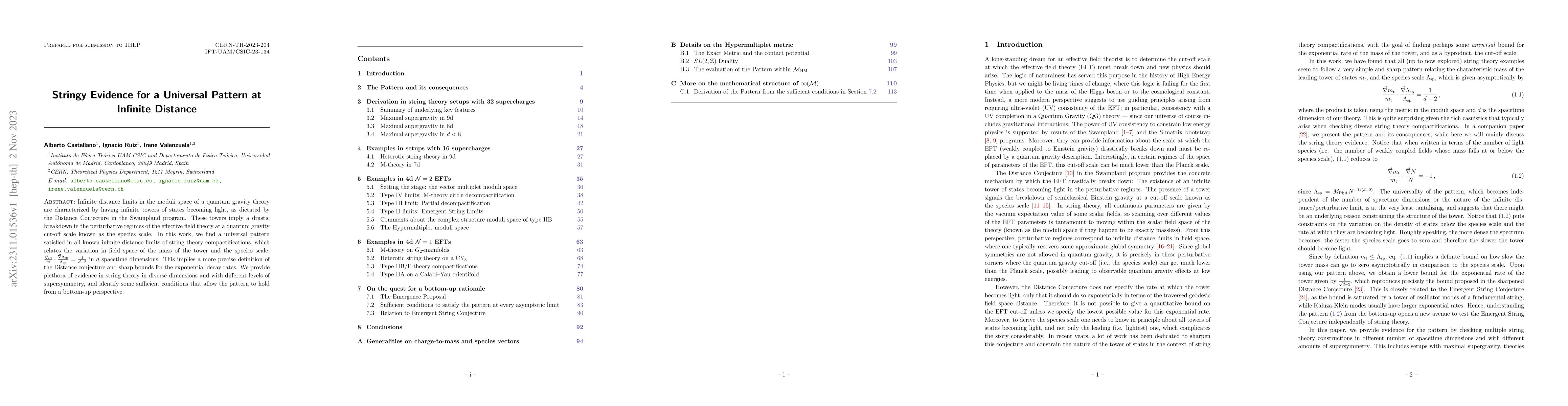 Thumbnail for Stringy Evidence for a Universal Pattern at Infinite Distance