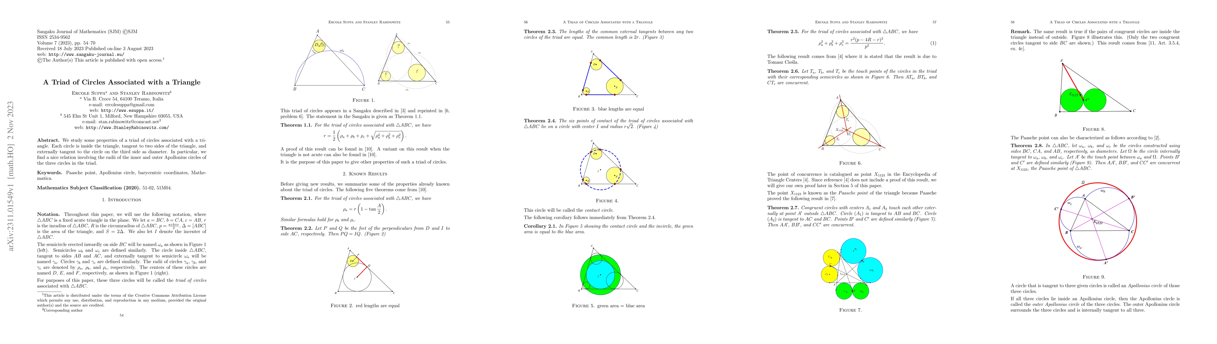 Thumbnail for A Triad of Circles Associated with a Triangle