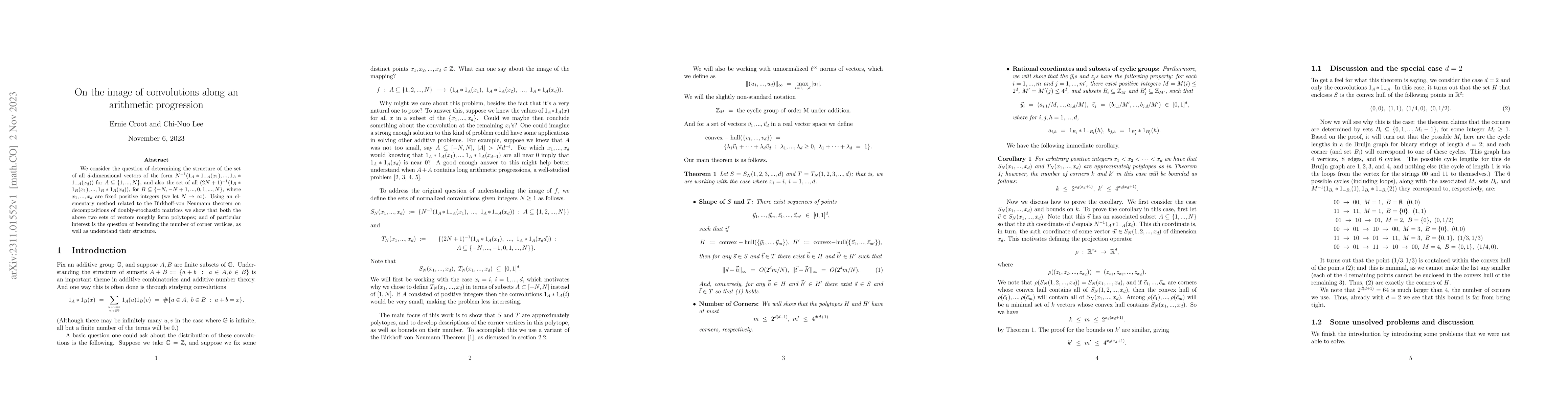 Thumbnail for On the image of convolutions along an arithmetic progression