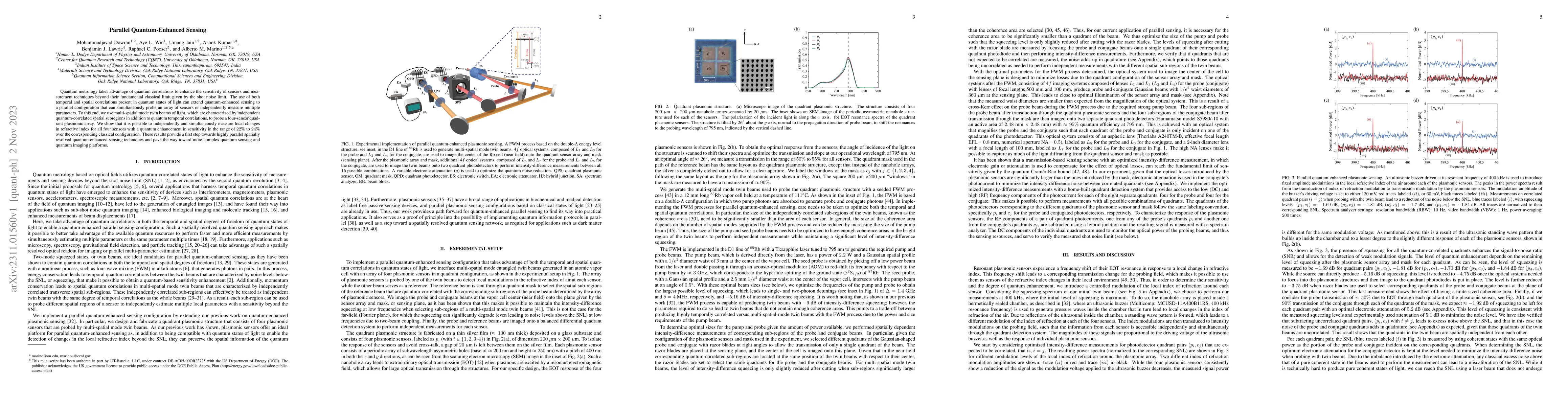 Thumbnail for Parallel Quantum-Enhanced Sensing
