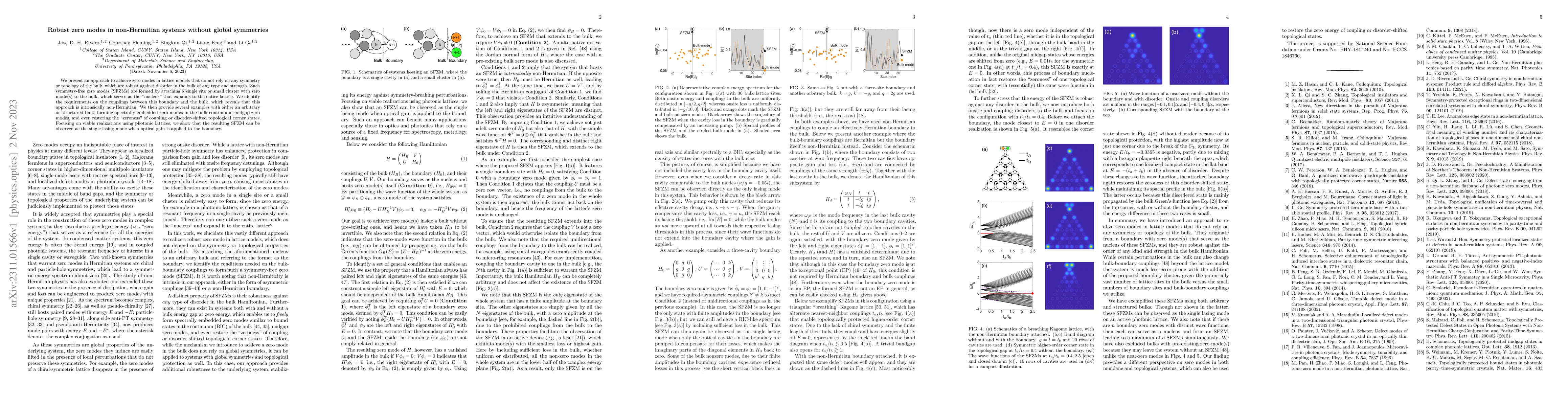 Thumbnail for Robust zero modes in non-Hermitian systems without global symmetries