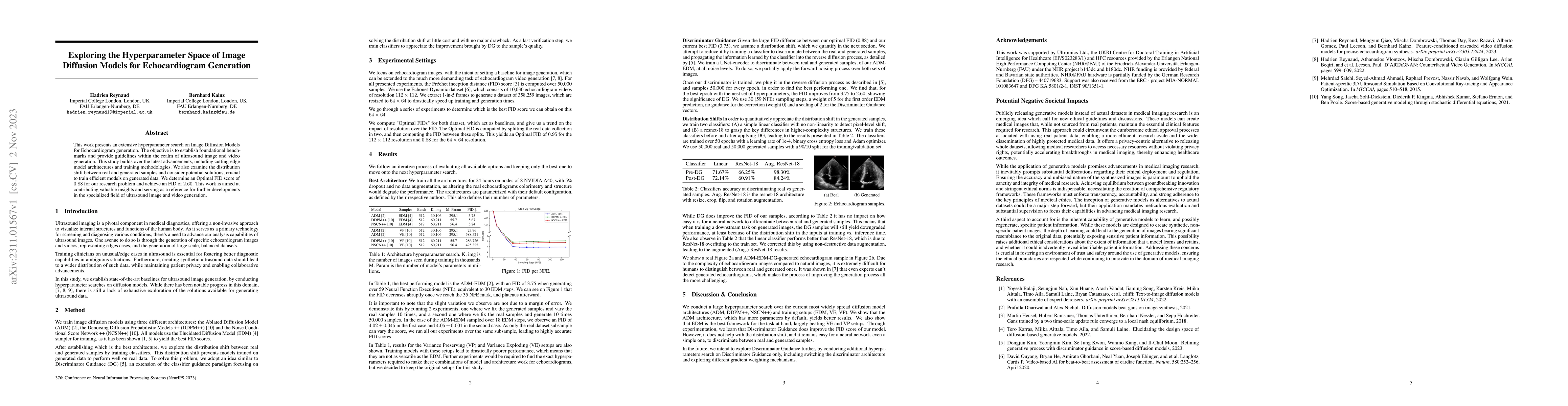 Thumbnail for Exploring the Hyperparameter Space of Image Diffusion Models for
  Echocardiogram Generation