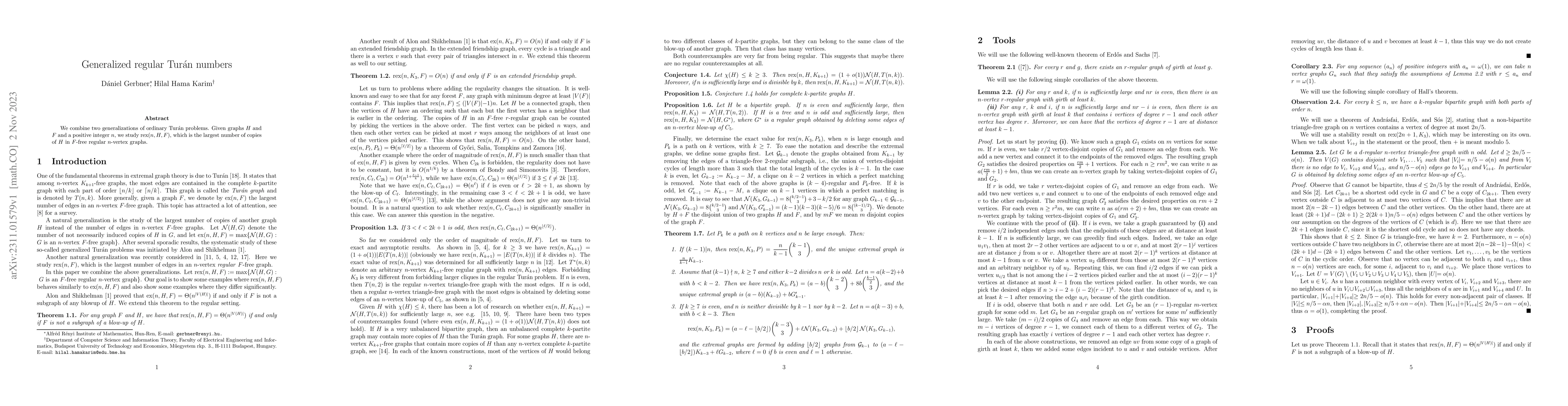 Thumbnail for Generalized regular Tur\'an numbers