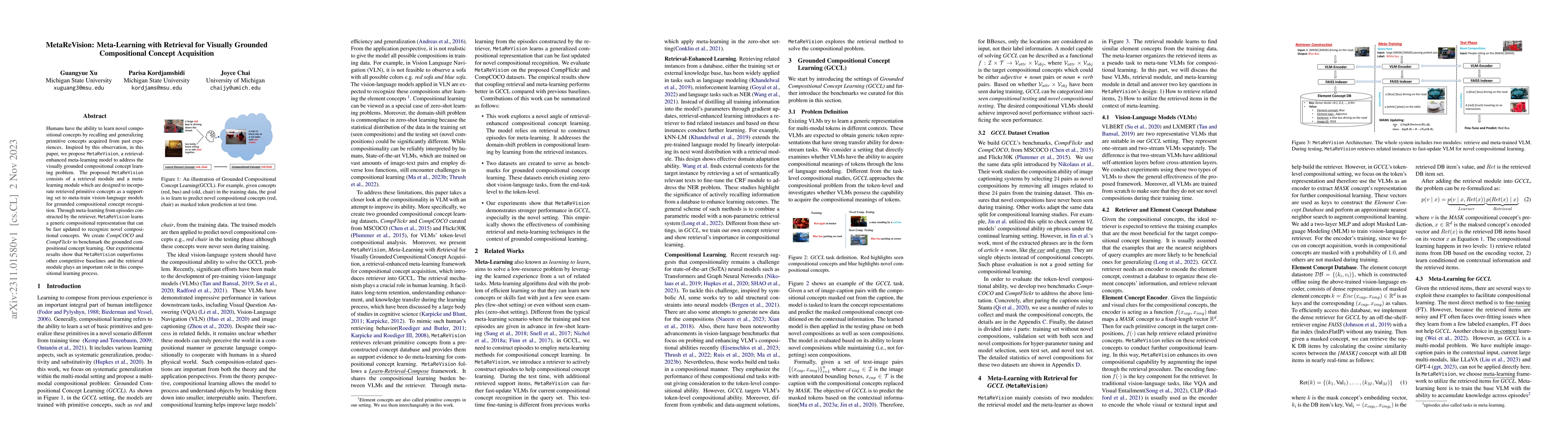 Thumbnail for MetaReVision: Meta-Learning with Retrieval for Visually Grounded
  Compositional Concept Acquisition