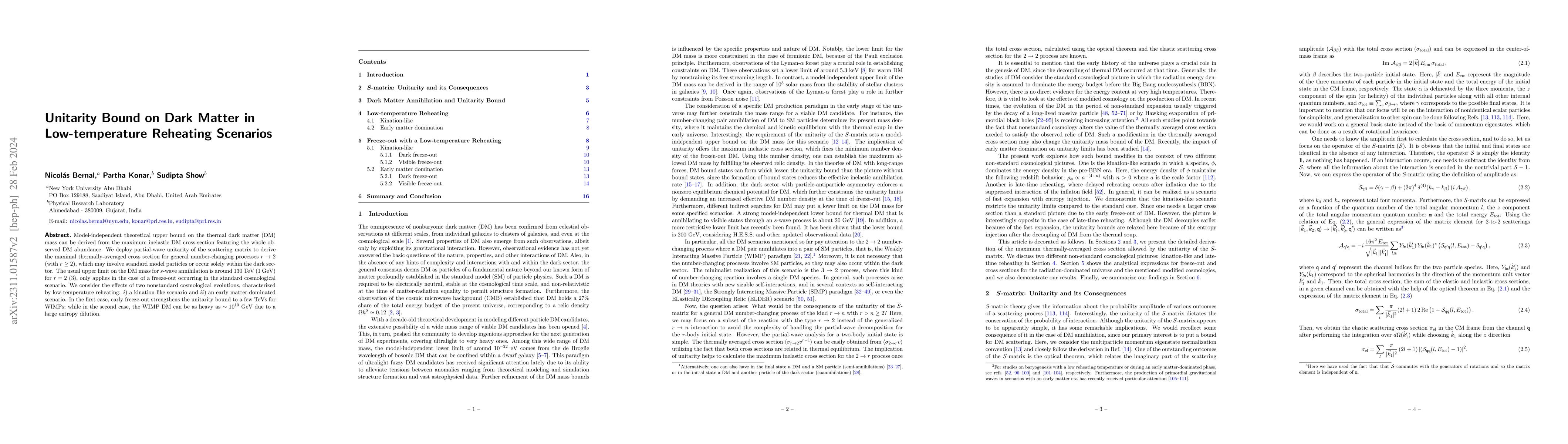 Thumbnail for Unitarity Bound on Dark Matter in Low-temperature Reheating Scenarios