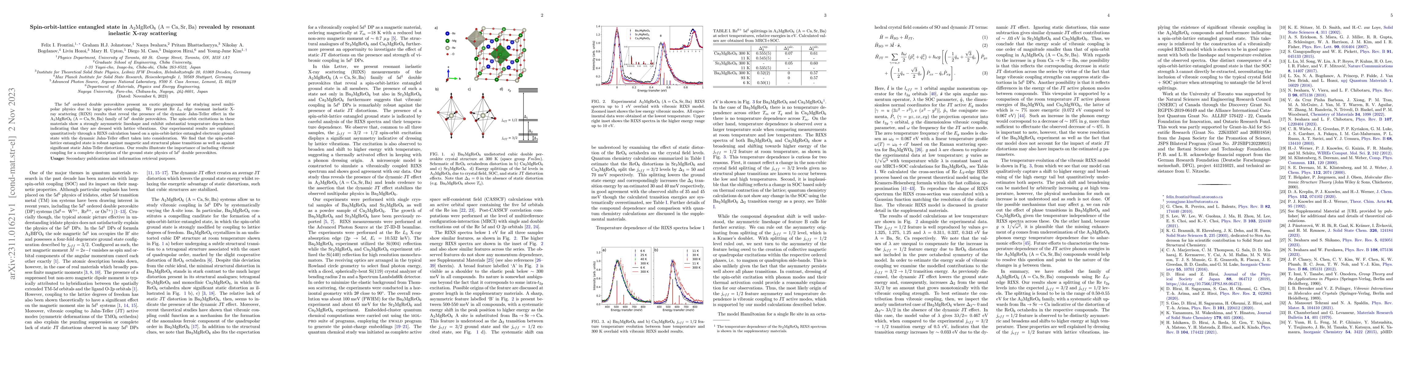 Thumbnail for Spin-orbit-lattice entangled state in A$_2$MgReO$_6$ (A = Ca, Sr, Ba)
  revealed by resonant inelastic X-ray scattering