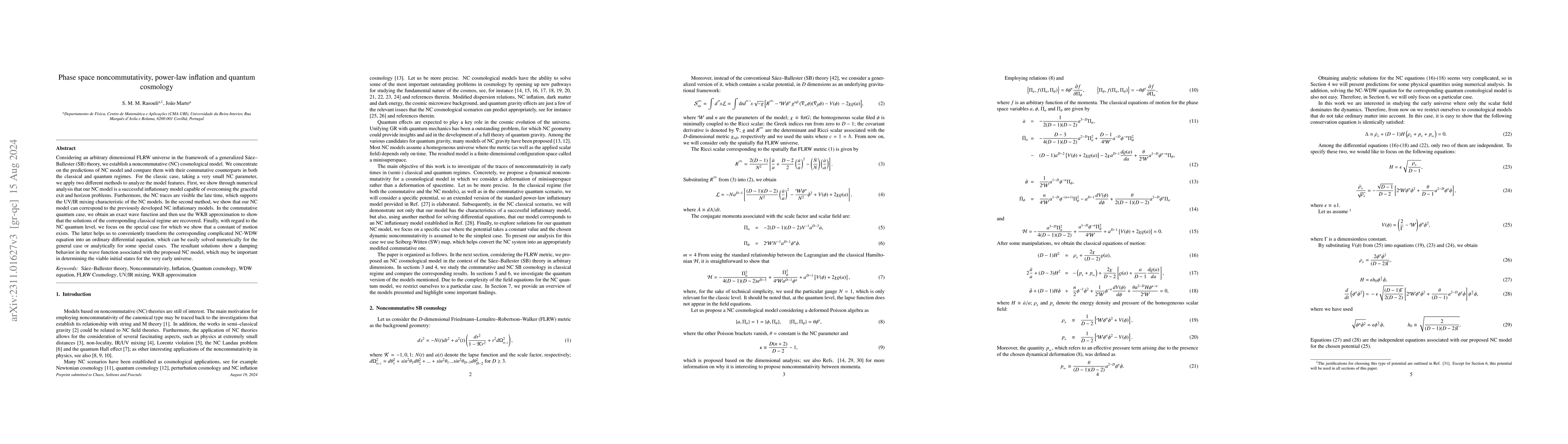 Thumbnail for Phase space noncommutativity, power-law inflation and quantum cosmology