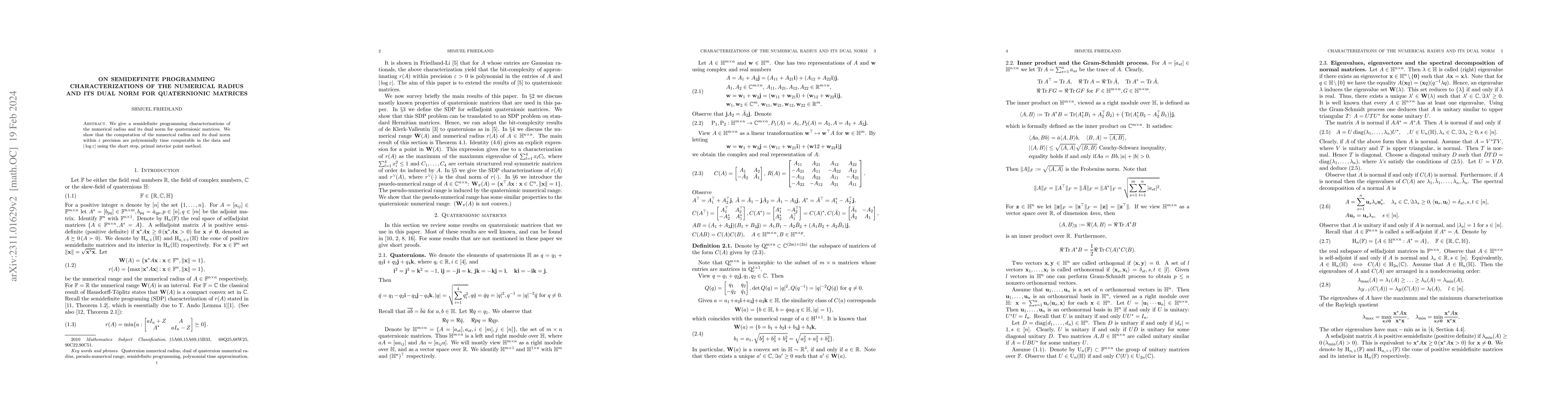 Thumbnail for On semidefinite programming characterizations of the numerical radius
  and its dual norm for quaternionic matrices