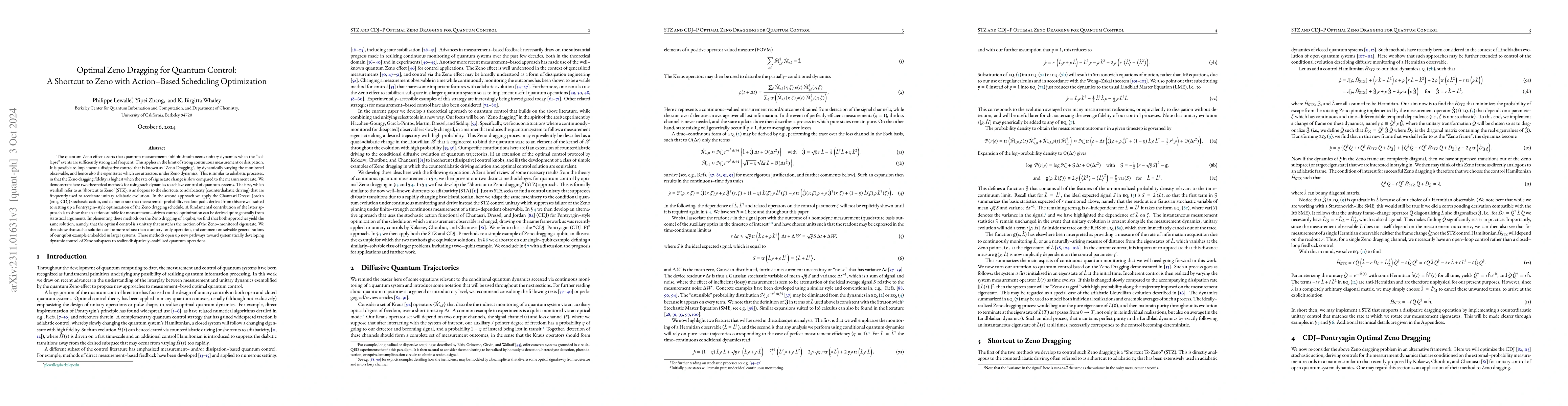 Thumbnail for Optimal Zeno Dragging for Quantum Control: A Shortcut to Zeno with
  Action-based Scheduling Optimization