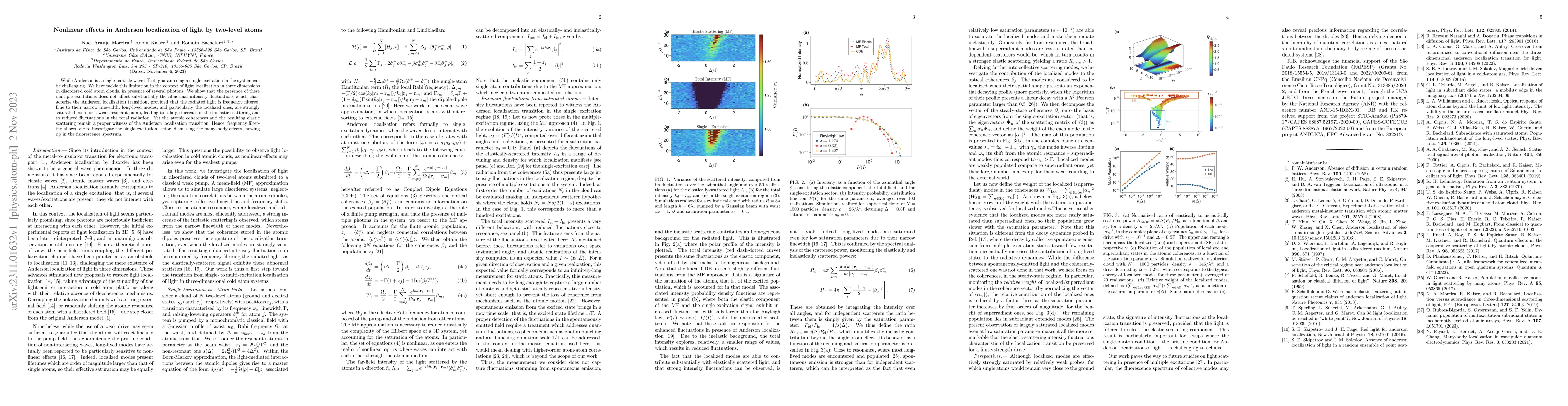 Thumbnail for Nonlinear effects in Anderson localization of light by two-level atoms