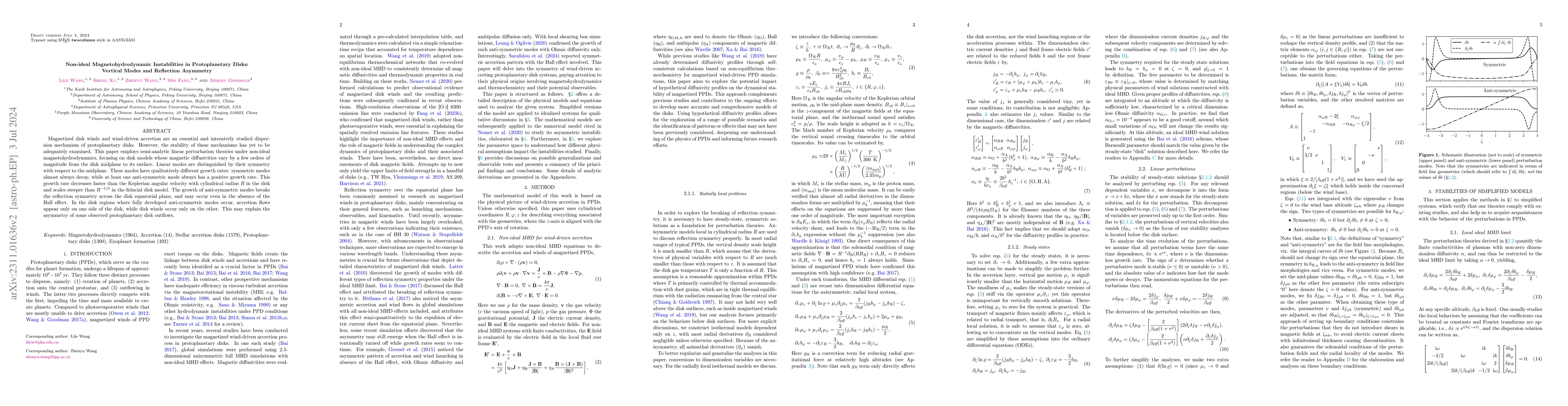 Thumbnail for Non-ideal Magnetohydrodynamic Instabilities in Protoplanetary Disks:
  Vertical Modes and Reflection Asymmetry