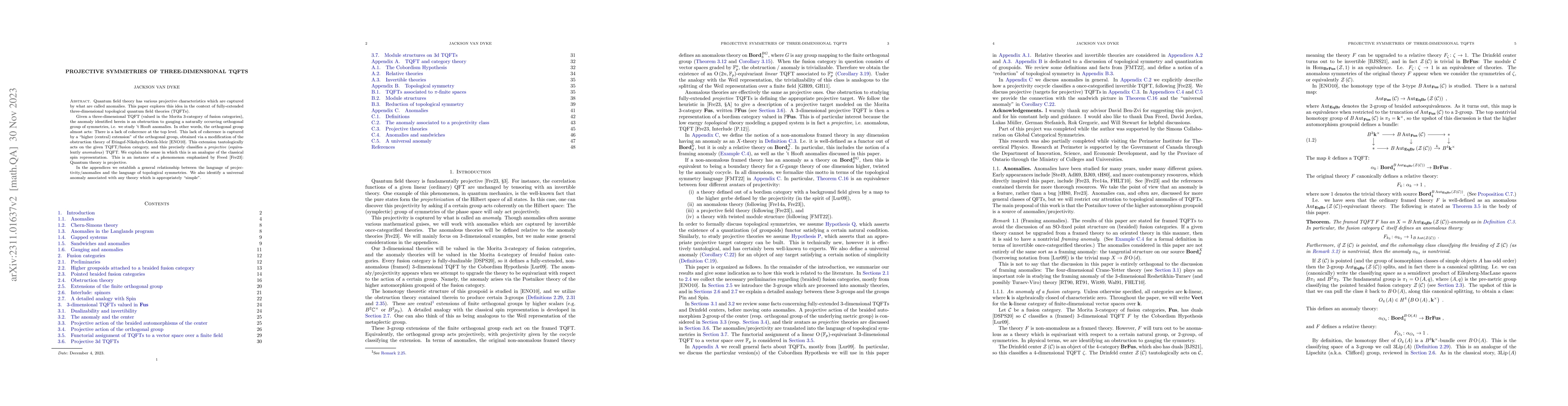 Thumbnail for Projective symmetries of three-dimensional TQFTs