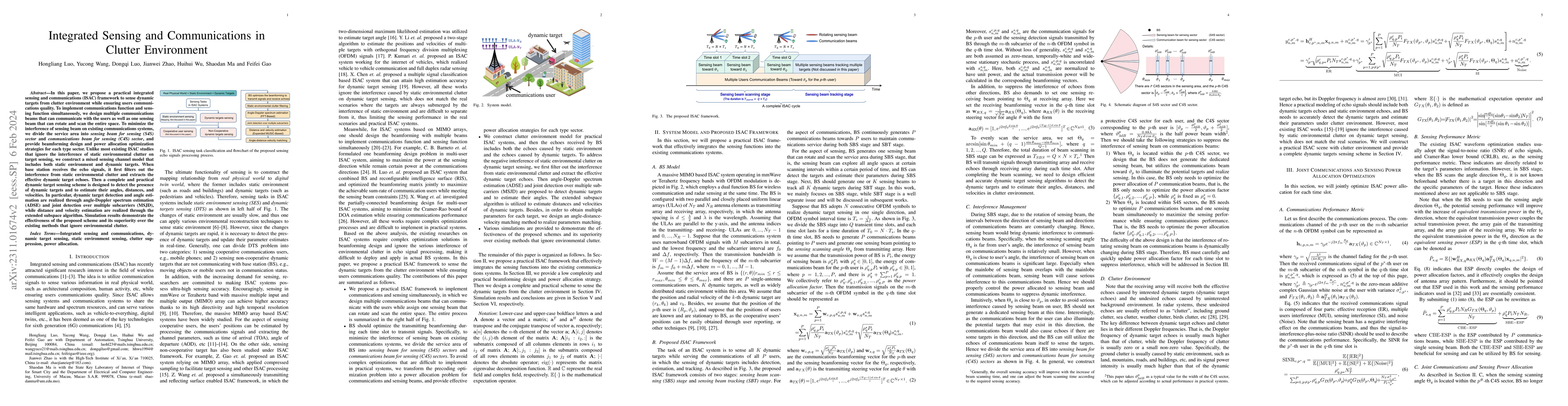 Thumbnail for Integrated Sensing and Communications in Clutter Environment