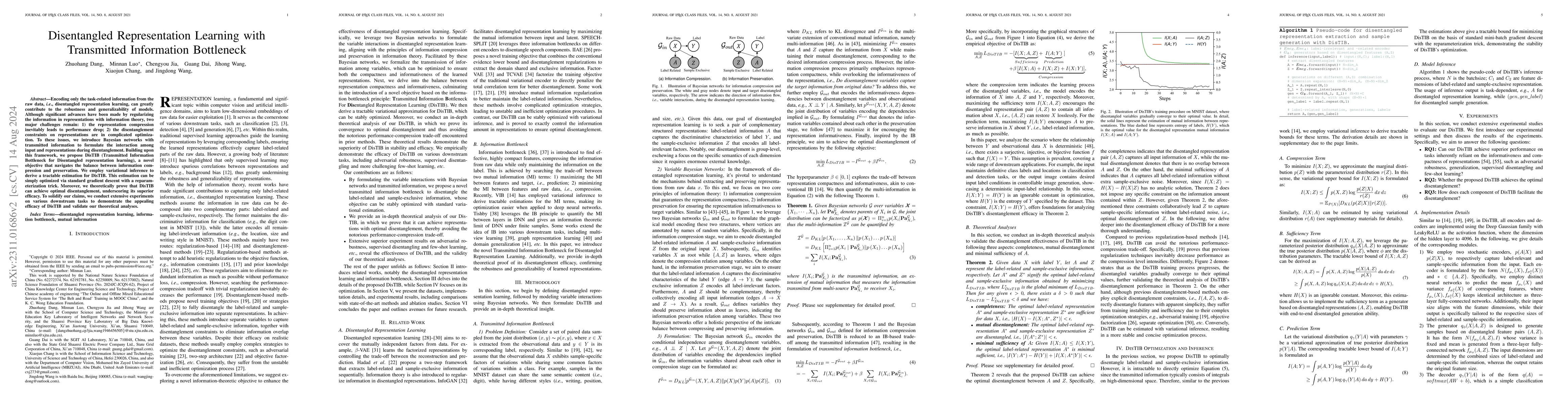 Thumbnail for Disentangled Representation Learning with Transmitted Information
  Bottleneck