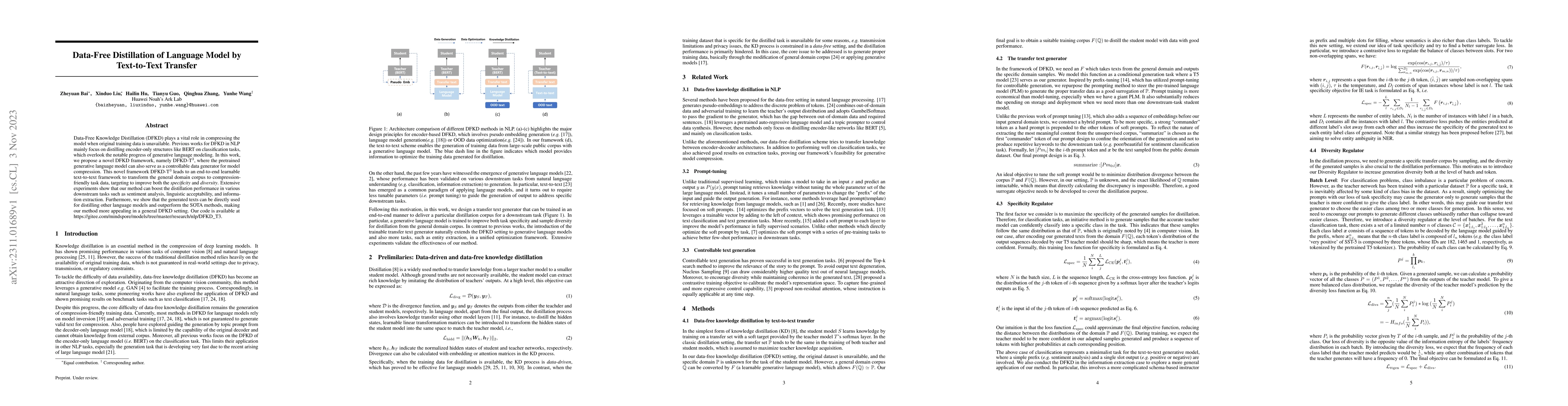 Thumbnail for Data-Free Distillation of Language Model by Text-to-Text Transfer