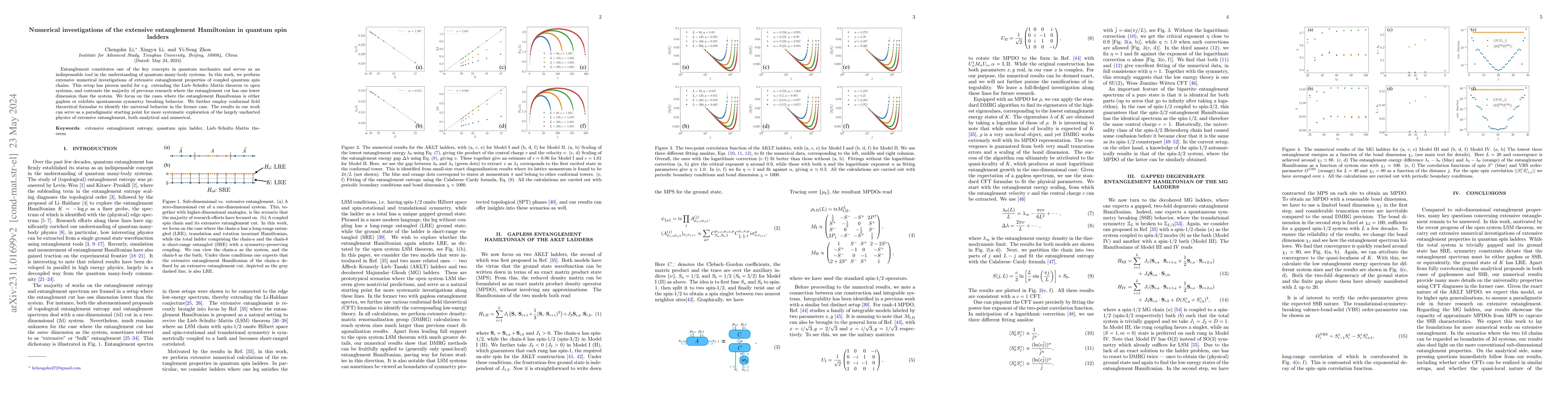 Thumbnail for Numerical investigations of the extensive entanglement Hamiltonian in
  quantum spin ladders