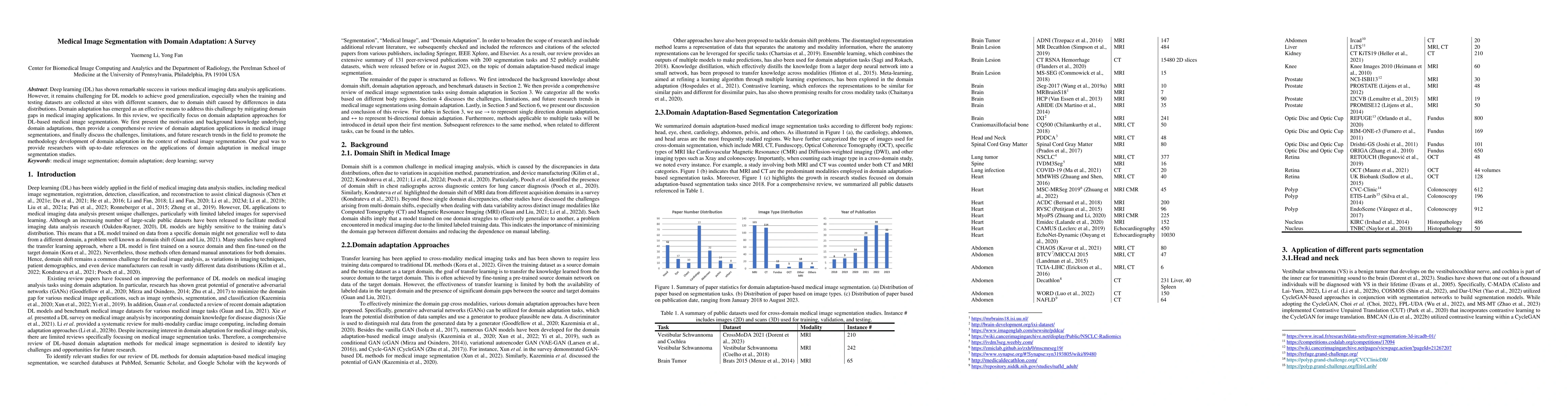 Thumbnail for Medical Image Segmentation with Domain Adaptation: A Survey