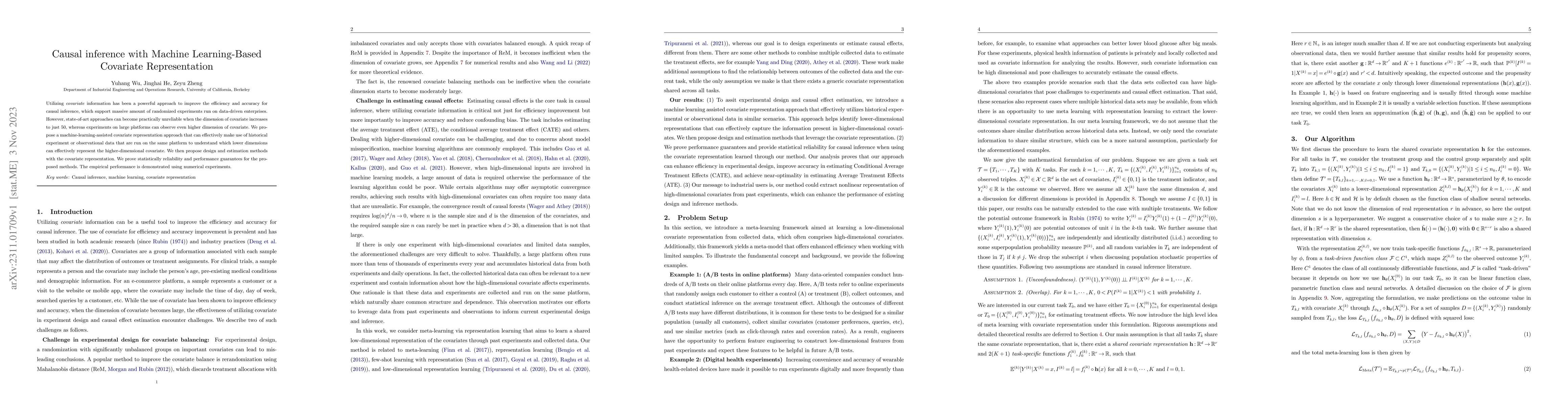 Thumbnail for Causal inference with Machine Learning-Based Covariate Representation
