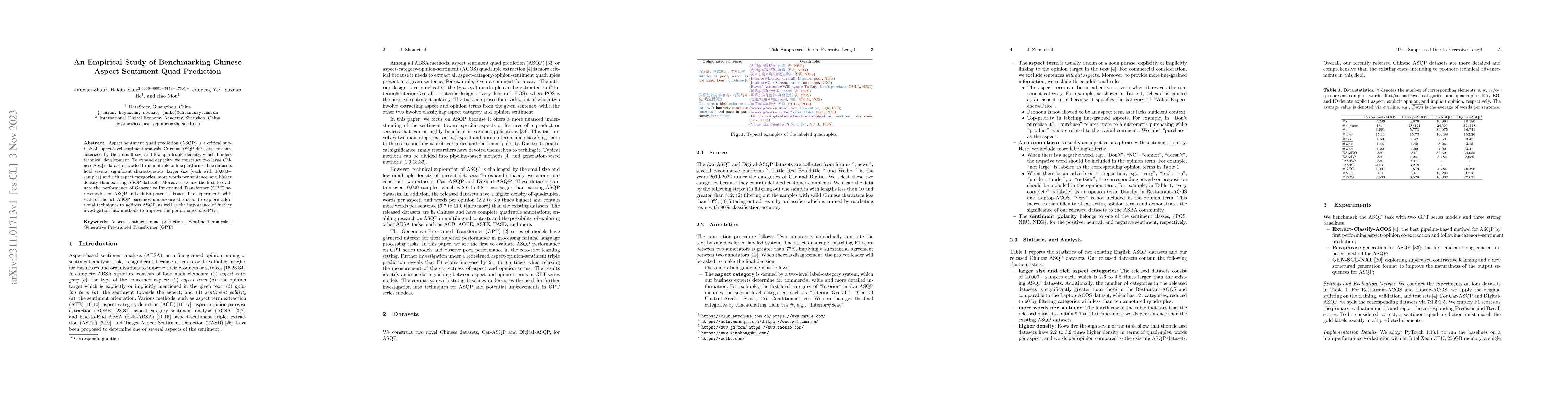 Thumbnail for An Empirical Study of Benchmarking Chinese Aspect Sentiment Quad
  Prediction