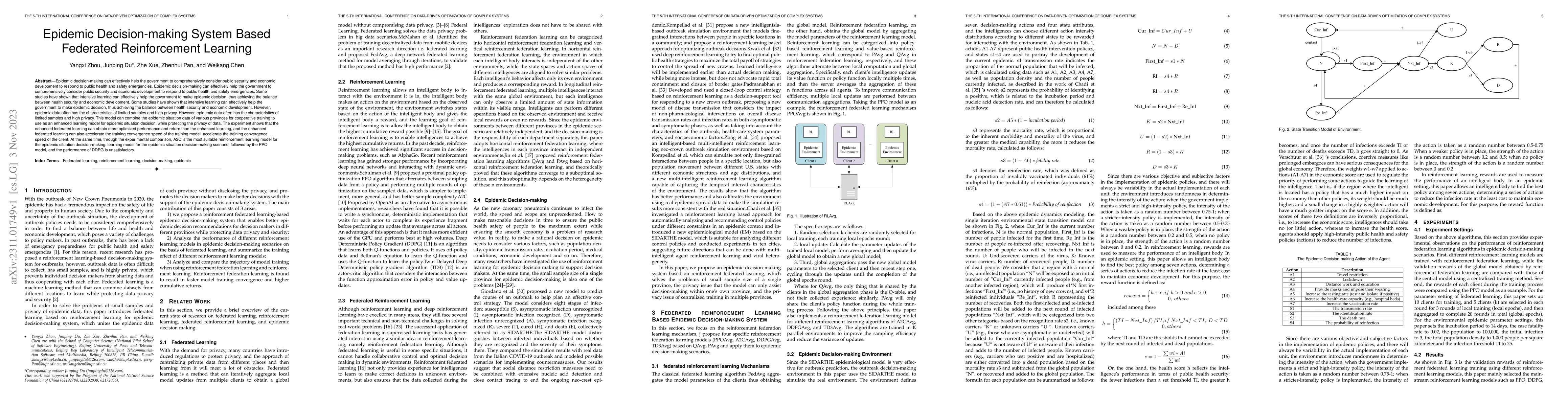 Thumbnail for Epidemic Decision-making System Based Federated Reinforcement Learning